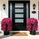 3 x Fake Bougainvillea Artificial Hanging Flowers, 2 PCS Outdoor Faux Plants UV Resistant Realistic Silk Long Trailing Vines for Door Porch Outside Planter Urn Patio Garden Yard Dec, Hot Pink Purple
