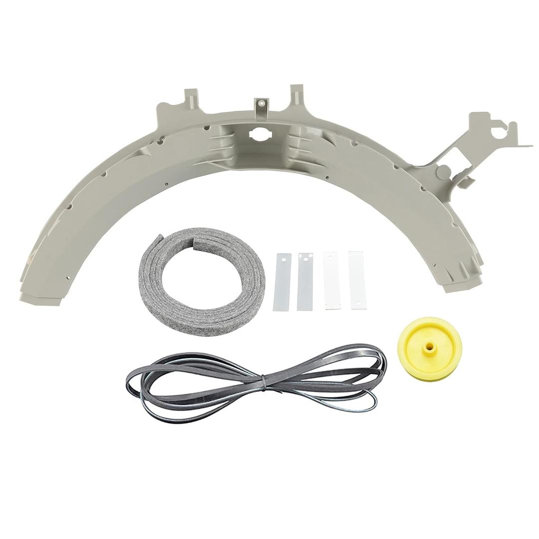 WE49X21874 Dryer Bearing Kit Compatible with GE Contains WE14M124 Bearing WE9M30 Drum Felt WE12M29 Belt WE1M1067 Bearing Slides WE1M504 Glide Slides WE12X83 Pulley Idler