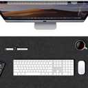Large Felt Desk Mat,Anti-Slip Rubber Particles Resistant Mouse Pad,Office Desk Protector with Anti-Slip Base,Desk Pad, Extended Mouse Mat,for Home and Offic (Black, 31.4x15.7inch)