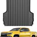 Mixsuper Truck Bed Mat for 2015-2022 Chevrolet Colorado/GMC Canyon 5ft Bed, All Weather Truck Bed Liner TPE Rugged Durable Odorless Black