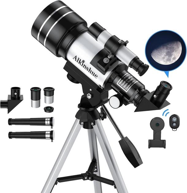 Telescope 70mm Aperture 400mm Refractor Telescope (15X-150X) for Astronomy Beginners, Portable with Adjustable Tripod & Wireless Remote