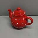 City to Cottage Ceramic 60 oz Teapot, Large Tea Pot for Bloomig and Loose Tea Leaf, Handcrafted Premium Teaware, Red Polka Dot Tea Pot for (6-8 Cups) Serving Tea, Teapot for Tea Lovers