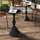 Benkyo Living Room Side Tables Set of 2 Black Round Small End Tables livingroom Sofa End Tables Set of 2 Metal Nightstands Morden Side Table for BedroomBlack