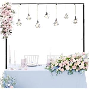 Over The Table Rod Stand with Clamps, Length, Metal Table Arch Stand Decorated Arch for Party, Birthday, Wedding, Halloween, Christmas, Black,Missing 1 Pcs