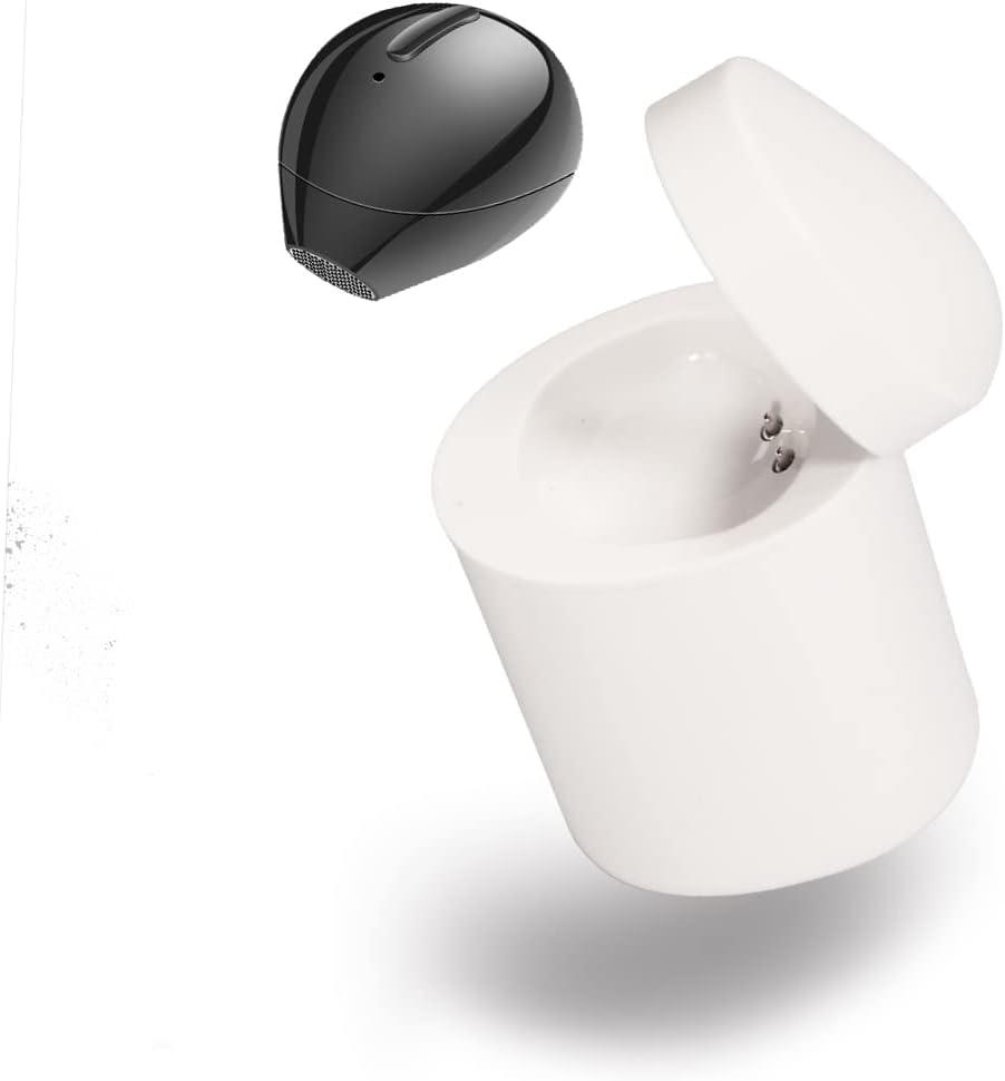 Mini Bluetooth Earpiece Wireless, Single Bluetooth Earbuds with Charging Case 6 Hrs Playtime, Headset Hands-Free with Microphone for iOS Android Smart Phones Voice Calls PC (Single-Black)