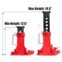 TCE ATZ120006PU Torin Heavy Duty Jack Stands: Pin Style Jack Stand with 2 Casters and Handle, Easily Portable Car Stand for Car SUV, Truck and Pick Up, 12 Ton (24,000 lb) Capacity, Red