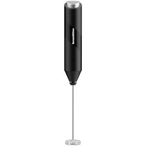 Bonsenkitchen Powerful Milk Frother for Coffee, Fast Handheld Drink Mixer with Stainless Steel Whisk, Battery Operated Hand Frother Stirrer Wand-Black