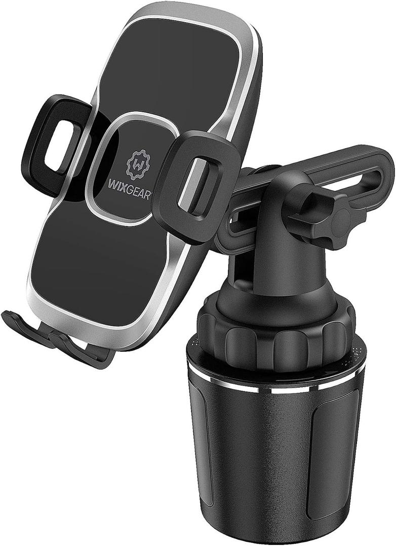WixGear Cup Holder Phone Mount, Adjustable Long Neck Cellphone Holder for Car, Upgraded Version, Cup Phone Holder for Car with Expandable Side Arms, Compatible with iPhone Samsung Google & All Phones