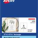 Avery Postcards with Metallic Gold Borders, 3-15/16" x 5-3/16", 40 Total, Laser/Inkjet Printable Postcards (3329)