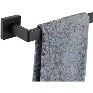 JQK Black Towel Bar, Rounded Edges 20.41 Inch Towel Rack, 304 Stainless Steel Bathroom Wall Mount, Useable Length 18 Inch, TB250L18-PB