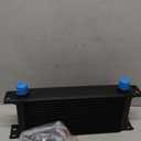 16 Row AN10 10AN Transmission Oil Cooler Kit Stacked Plate With 6AN 8AN Adapter Universal Engine Transmission British Radiator Oil Cooler Condenser Aluminium Alloy Black