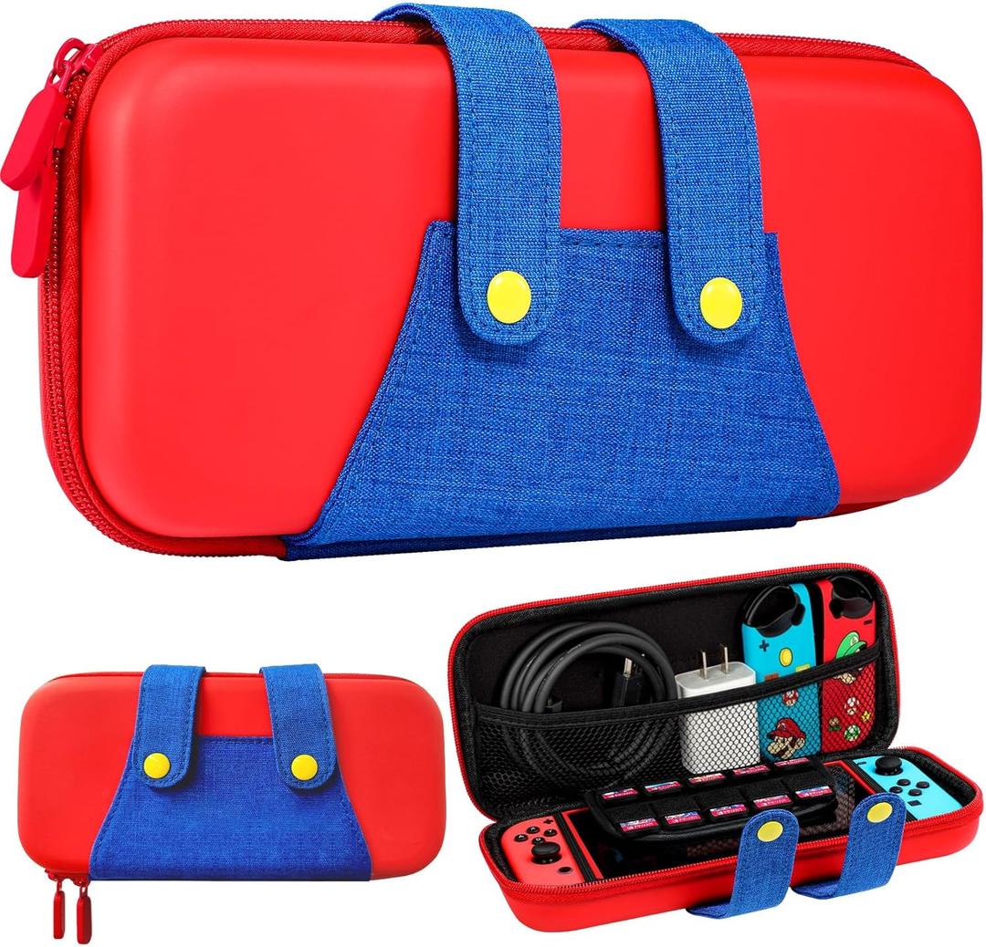 oqpa for Carrying Case for Nintendo Switch/ Switch OLED Travel Carry Cases for Girls Boys Kids Cute Kawaii Cartoon Character Anime Protective Hard Shell Cover Storage Bag, Maliao
