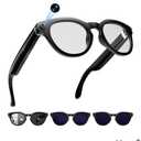 AI Smart Glasses with Camera, 2K Camera Glasses,12MP Video Recording Glasses, Real Time Translation, AI Voice Assistant,Sunglasses with 3 Pack Lenses - Photochromic Lenses,Purple and Blue Lenses