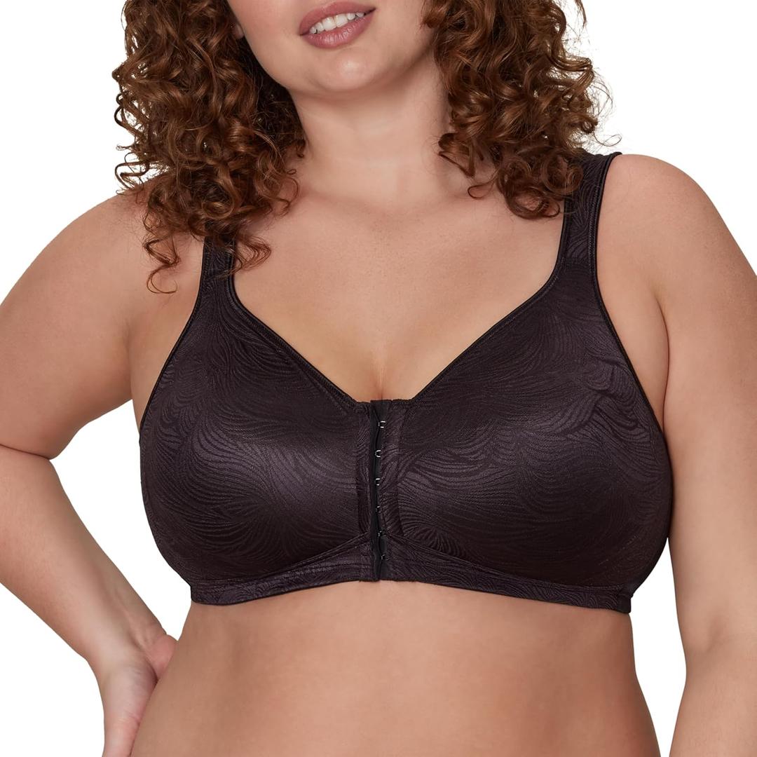 Playtex Womens 18 Hour Front Close Extra Back Support Wireless Bra, USE52E (36B, Black)