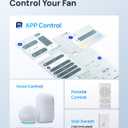 Dreo Smart Ceiling Fan with Lights, 52 Inch, 12 Speeds & 3 Fan Modes, Stepless Color Tones, Dimmable LED Light, 12H Timer, Quiet DC Motor, Remote/APP/Alexa Control, White Ceiling Fans Indoor