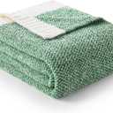 Snuggle Sac Green Throw XL Blanket 50x70,Super Soft Warm Blankets Oversized Throw Knit Blankets Fuzzy Plush Blanket, Heather Green, 50x70 inches