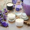 SHOWIN Thick Candle Jars for Making Candles 16 Pcs, 4 OZ Empty Jars with Wood Lids for Candle Making, Sample Container - Dishwasher Safe,Clear