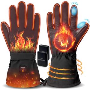 Heated Gloves for Men Women Heated Gloves Rechargeable with 3 Levels Temperature Control Heating Glove Women Men Suitable for Arthritis Raynaud's Alleviate Cycling Skiing (Black, L)