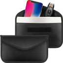 2 Pack Faraday Bags for Phone and Car Keys, Signal Blocking Key Pouch, Anti Theft Car Protection, Cell Phone Keyless Entry Fob Signal Blocking Pouch (Black)