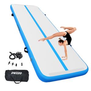 Dwzdd Gymnastics Air Mat 10ft/13ft/16ft/20ft Tumbling Mat Inflatable Gymnastics Tumble Track for Home/Gym/Training/Cheerleading/Water with Electric Pump