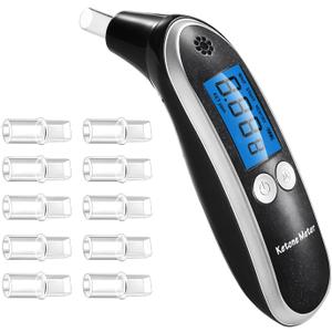 Breath Ketosis Meter & Breath Monitors Analyzer - Home Ketone Breath Analyzer for Quick & Easy Track Your Ketones - Professional Ketosis Breath Tester with 10 Mouthpieces for Ketosis Testing