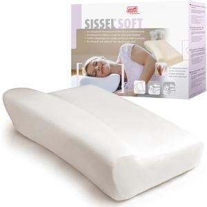 SISSEL Soft M Neck Pillow | Viscoelastic Special Foam | Ergonomic Spine| 18.5 x 13 x 4.3 inches, Medium