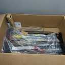 Regalo Safety 29-49" Easy Step Extra Wide Baby Gate for Doorways & Bottom of Stairs, Pressure Mounted Safety Gate with Door for Babies, Toddlers & Pets, Black