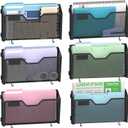 SUPEASY Wall File Organizer 6 Pack, Metal Mesh Wall File Holder with Hooks and Label Panel, Wall Mounted Mail Organizer for Office, Home, Classroom, Letter Size and A4 Files
