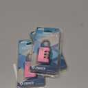 Zarker XD25 3-Digit Combination Small Mini Padlock, Pink, 1-Pack, Set of 3
