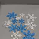 Bucherry 12 Pcs Wooden Snowflake Table Decor 3D Snowflake Tabletop Signs and Centerpiece for Christmas Xmas Winter Wonderland Decorations Home Party(White, Light Blue)