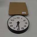 JoFomp Lighted Wall Clocks Battery Operated, 10 Inch Wall Clock for Bedroom Night Glow, Night Light Wall Clock Silent, Glow in The Dark Wall Clocks for Living Room Decor, Light Sensor - Auto Lighting