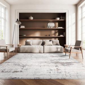 SAFAVIEH Area Rug 8x10 - Amelia Collection - Large - Ivory & Grey, Modern Design, Non-Shedding & Easy Cleaning, Ideal for Living Room, Bedroom, Office, Dining Space (ALA448A)