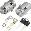 X AUTOHAUX 1 Pair Door Lock Cylinder Set w/ 2 Key for GMC Sierra 1500 2500 3500 Yukon for Chevy Silverado Tahoe Suburban for Hummer H2 for Cadillac Front Left Right Door Lock Tumbler 15298924