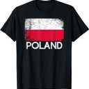 Polish Flag | Vintage Made in Poland Polska Gift T-Shirt, XL