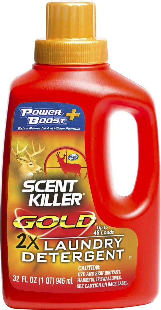 Scent Killer Gold Scent Free Laundry Detergent for Hunting Gear with Power Boost Plus Odor Eliminator, 32 Fluid Ounces (32 Fl Oz (Pack of 1))