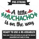 4 x A Little Muchacho is on the Way Banner - Boy Fiesta Baby Shower Decor, Muchachito Baby, Mexican Fiesta Boys Cactus Taco Cinco De Mayo Baby Shower Decorations Black Green