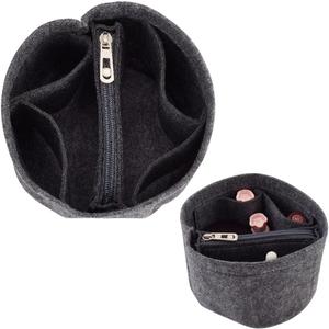 WADORN Felt Purse Organizer Insert, Black (Round, 5.1x4.65in) Materials, Efficient Storage, Practical Design, for LV Cannes & Other Bags