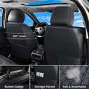 Huidasource Truck Seat Covers Fit for Chevy Silverado GMC Sierra 1500 2007-2013 & 2019-2025, 2500HD 3500HD 2020-2025 Crew Double Extended Cab Pickup Leather Car Seat Cover (Full Set/Black&Blue)