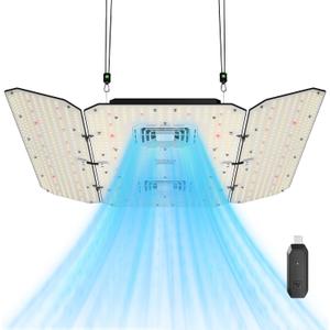 VIVOSUN AeroLight Wing AW400SE, LED Grow Light 400W with Integrated Circulation Fan & GrowHub Controller E25, Compatible with App & E42A, 4x4/5x5 Coverage, Establish an Intelligent Grow Environment