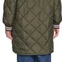 Champion Women's Mid-Length Diamond Quilted Shawl Collar Jacket, Olive, Large