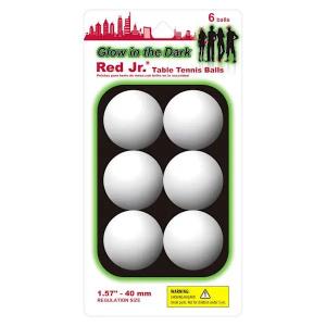 Glow in the Dark Red Jr. Table Tennis Balls 6Pks 1.57" - 40mm Regulation SIZE (3Packs)