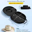 Hat Box for Cowboy Travel Extra Large, Waterproof Hard Hat Travel Case Storage Can for Fedora Panama Tweed Cap Hat Holder Organizer Carrier with Adjustable Carry Strap, Mens Western Gift, Large Black, 18.8 x 16.8 x 7.5 inches