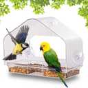 HOMEE Acrylic Bird Feeder,Clear Window Bird Feeders with Suction Cups for Outdoors Feeding Watching for Garden and Yard
