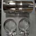 Exhaust Band Clamp 2.5 Inch Joint Exhaust Pipe Muffler Clamp Band 304 Stainless Steel(4 Pack 2.5" Lap Joint Exhaust Clamp)