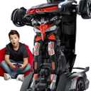 V992 Transform Robot RC Car, 1:14 Scale, 2-in-1 Robot Toy Car with Sound & Light Effects, Gesture Sensing, Automatic Deformation, Ideal Gift for Boys and Girls (Gray)