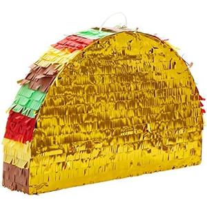 BLUE PANDA Taco Pinata for Cinco de Mayo, Fiesta, Mexican Birthday Party Decorations (Small, 17 x 10 Inches)