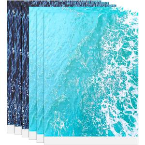 6Pcs Artificial Ripple Water Sheets, Self Adhesive Ocean Diorama Supplies | Realistic Water Ripple Effect Stream Background for Miniature Lake River Scenery Decor