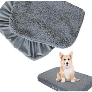 Dog Bed Covers Soft Plush Replacement Washable, Waterproof Dog Bed Liner,long plush fabric,Grey