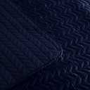 Whale Flotilla Silky Soft Satin Quilt King Size, Luxury Reversible Lightweight Bedspreads Covelets for All Seasons, Leaf Stitched Pattern Bedding Set with Satin Pillowcases, Navy