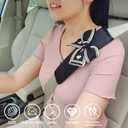 Seat Belt Cover Pad,Cute Bow Seatbelt Covers,2Packs & 4Packs Car Seat Strap Pads, Seatbelt Cushion,Seat Belt Cover for Women (Black,2)